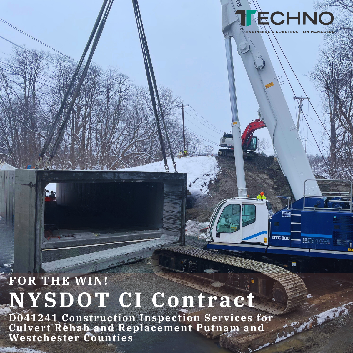 NYSDOT -CI Contract – D041241 Construction Inspection Services for Culvert Rehab and Replacement Putnam and Westchester Counties