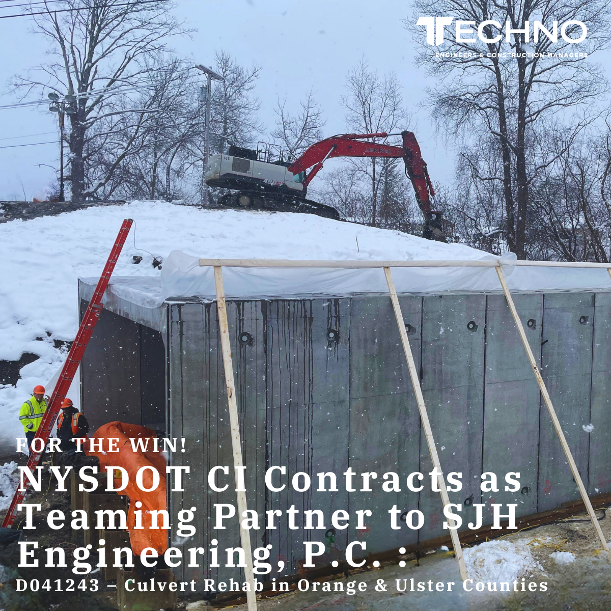 NYSDOT -  CI Contracts as Teaming Partner to SJH Engineering, P.C. for D041243 – Culvert Rehab in Orange & Ulster Counties 